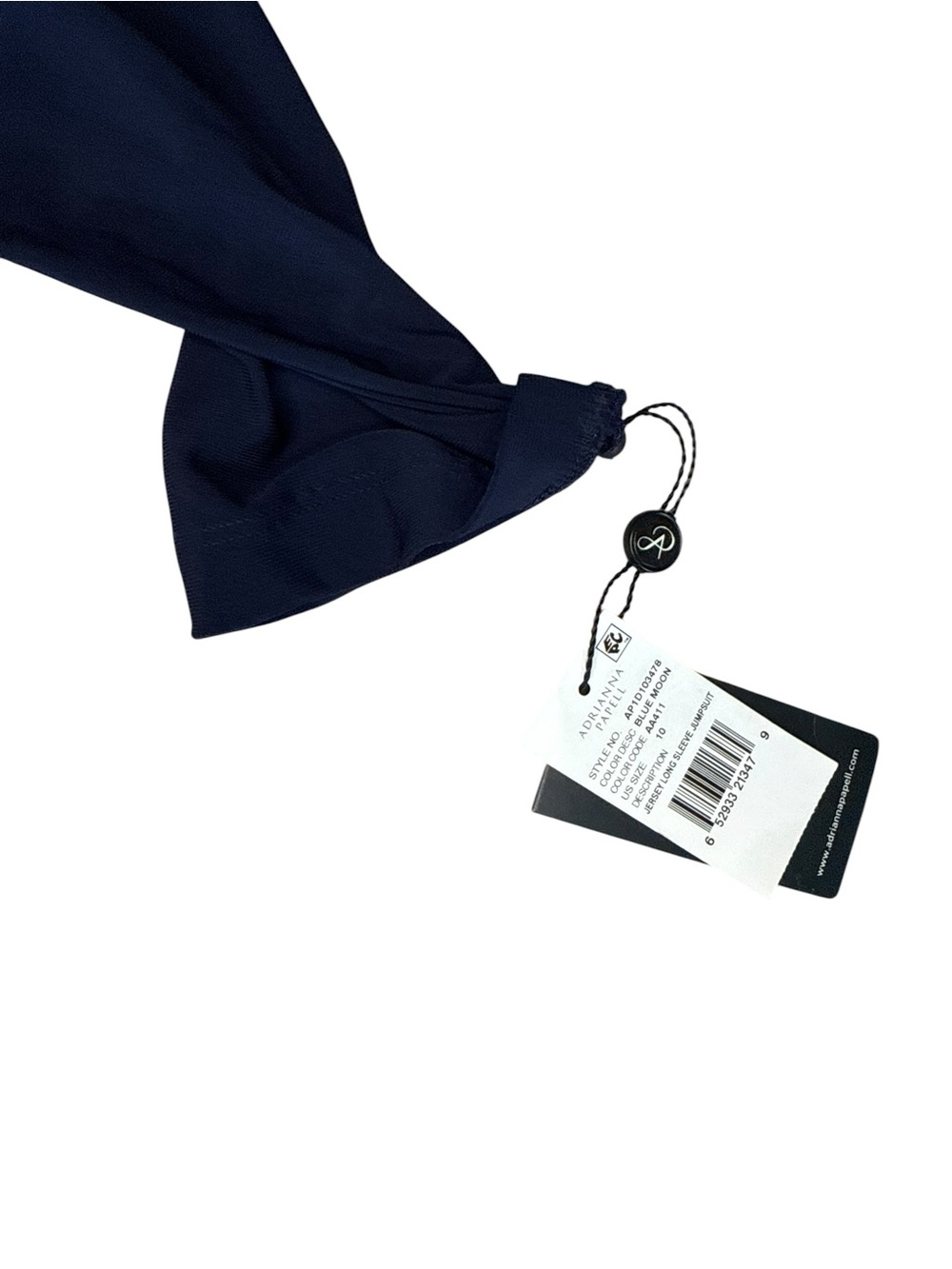 Adrianna Papell Navy Wrap-Front Wide-Leg Jumpsuit - Picture 4 of 5